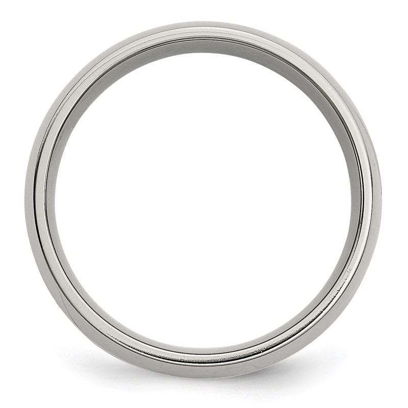 Chisel Stainless Steel with 14k Gold Inlay Polished 8mm Band