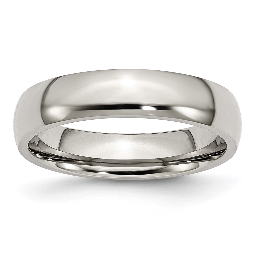Chisel Stainless Steel Polished 5mm Half Round Band