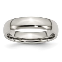 Chisel Stainless Steel Polished 5mm Half Round Band view 1