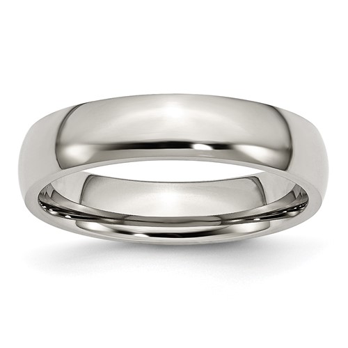 Chisel Stainless Steel Polished 5mm Half Round Band