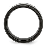 Chisel Stainless Steel Polished Black IP-plated 0.25 Carat Black Diamond 9mm Band view 2