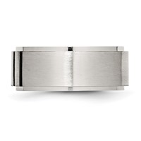 Chisel Stainless Steel Brushed Center Black IP-plated 0.17 Carat Diamond 9mm Band view 3