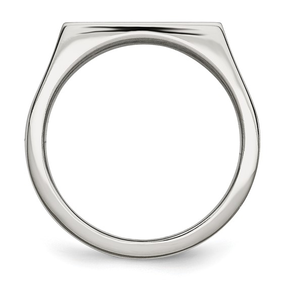 Chisel Stainless Steel Polished 1/4 Carat Black and White Diamond Ring