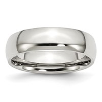 Chisel Stainless Steel Polished 6mm Half Round Band view 1