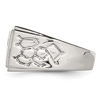 Chisel Stainless Steel Polished and Textured 0.07 Carat Diamond Cross 13.25mm Band view 3