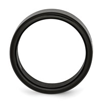 Chisel Stainless Steel Brushed Black IP-plated Band with Cross 9mm view 2