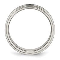 Chisel Stainless Steel Brushed and Polished Enamel Rotating Swirl Design 8mm Band view 2