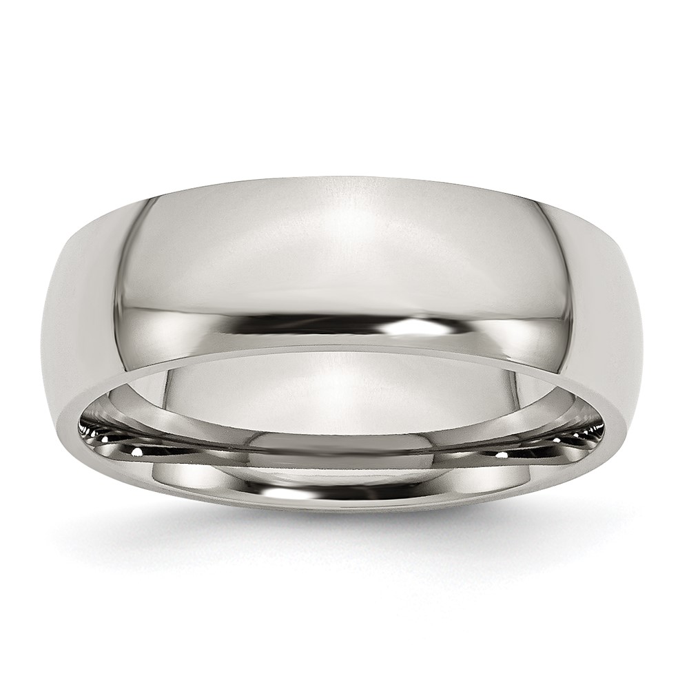 Chisel Stainless Steel Polished 7mm Half Round Band