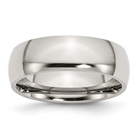 Chisel Stainless Steel Polished 7mm Half Round Band view 1