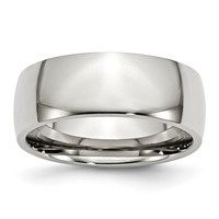 Chisel Stainless Steel Polished 8mm Half Round Band view 1