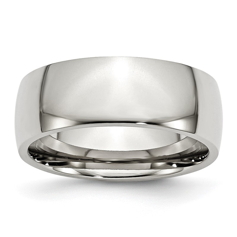 Chisel Stainless Steel Polished 8mm Half Round Band