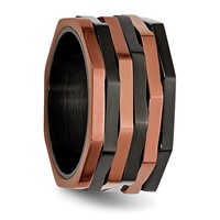 Stainless Steel Polished Black & Brown IP-plated Moveable 12mm Band view 4