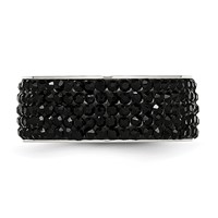 Chisel Stainless Steel Polished with Black Crystal 9mm Band view 3