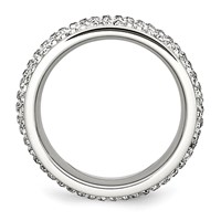 Chisel Stainless Steel Polished Band with Crystal 9mm view 2