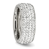 Chisel Stainless Steel Polished Band with Crystal 9mm view 4