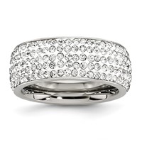 Chisel Stainless Steel Polished Band with Crystal 9mm view 1