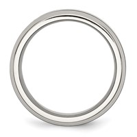 Chisel Stainless Steel Base Band with Polished Black Ceramic Center Beveled view 2