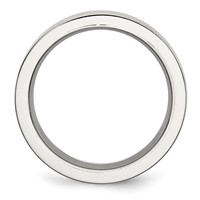 Stainless Steel Base Band with Polished Black Ceramic Center view 2