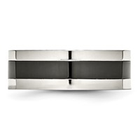 Stainless Steel Base Band with Polished Black Ceramic Center view 3