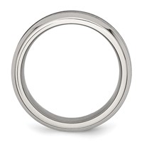 Chisel Stainless Steel Base Band with Brushed Black Ceramic Center Beveled view 2