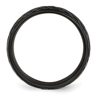 Chisel Stainless Steel Hammered Black IP-plated 8mm Band view 2