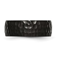 Chisel Stainless Steel Hammered Black IP-plated 8mm Band view 3