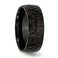 Chisel Stainless Steel Hammered Black IP-plated 8mm Band view 4