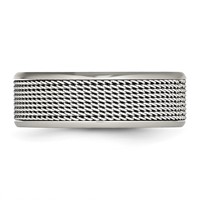 Stainless Steel Base Band with Steel Mesh Center 8mm view 3