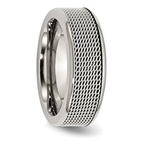 Stainless Steel Base Band with Steel Mesh Center 8mm view 4