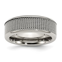 Stainless Steel Base Band with Steel Mesh Center 8mm view 1