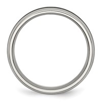 Chisel Stainless Steel Polished Band with Black Carbon Fiber Inlay 6mm view 2