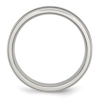 Chisel Stainless Steel Polished Band with Black Carbon Fiber Inlay 6mm view 2