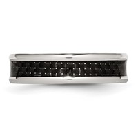 Chisel Stainless Steel Polished Band with Black Carbon Fiber Inlay 6mm view 3