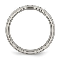 Chisel Stainless Steel Polished Band with Grey Carbon Fiber Inlay 6mm view 2