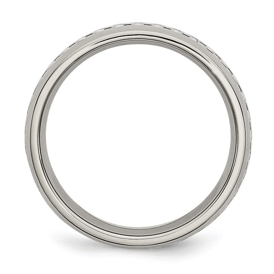 Chisel Stainless Steel Polished with Grey Carbon Fiber Inlay 6mm Band