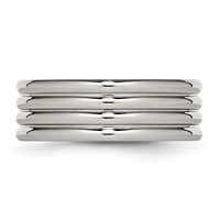Chisel Stainless Steel Polished 8mm Grooved Band view 3