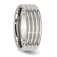 Chisel Stainless Steel Polished 8mm Grooved Band view 4