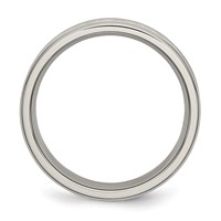 Stainless Steel Polished Band with Grey Carbon Fiber Inlay 6mm view 2