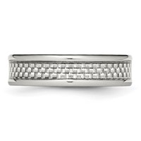 Stainless Steel Polished Band with Grey Carbon Fiber Inlay 6mm view 3