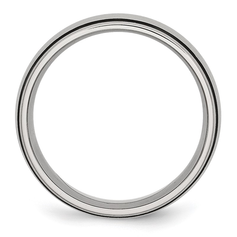 Chisel Stainless Steel Brushed with Black Rubber 8mm Band