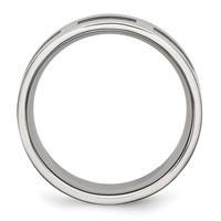 Stainless Steel Brushed Band with Black Rubber 8mm Flat view 2