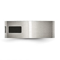 Stainless Steel Brushed Band with Black Rubber 8mm Flat view 3