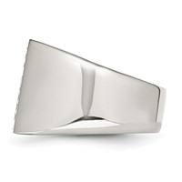 Stainless Steel Antiqued Polished & Textured Cross Signet Ring view 3