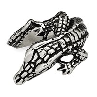 Stainless Steel Antiqued Alligator Ring view 4