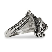 Stainless Steel Antiqued Alligator Ring view 5
