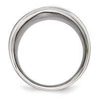 Chisel Stainless Steel Polished Ring view 2