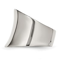 Chisel Stainless Steel Polished Ring view 3