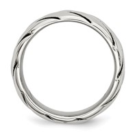 Stainless Steel Polished Braided Design Ring view 2