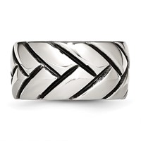 Stainless Steel Polished Braided Design Ring view 3