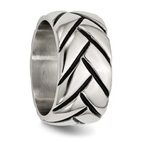 Stainless Steel Polished Braided Design Ring view 4